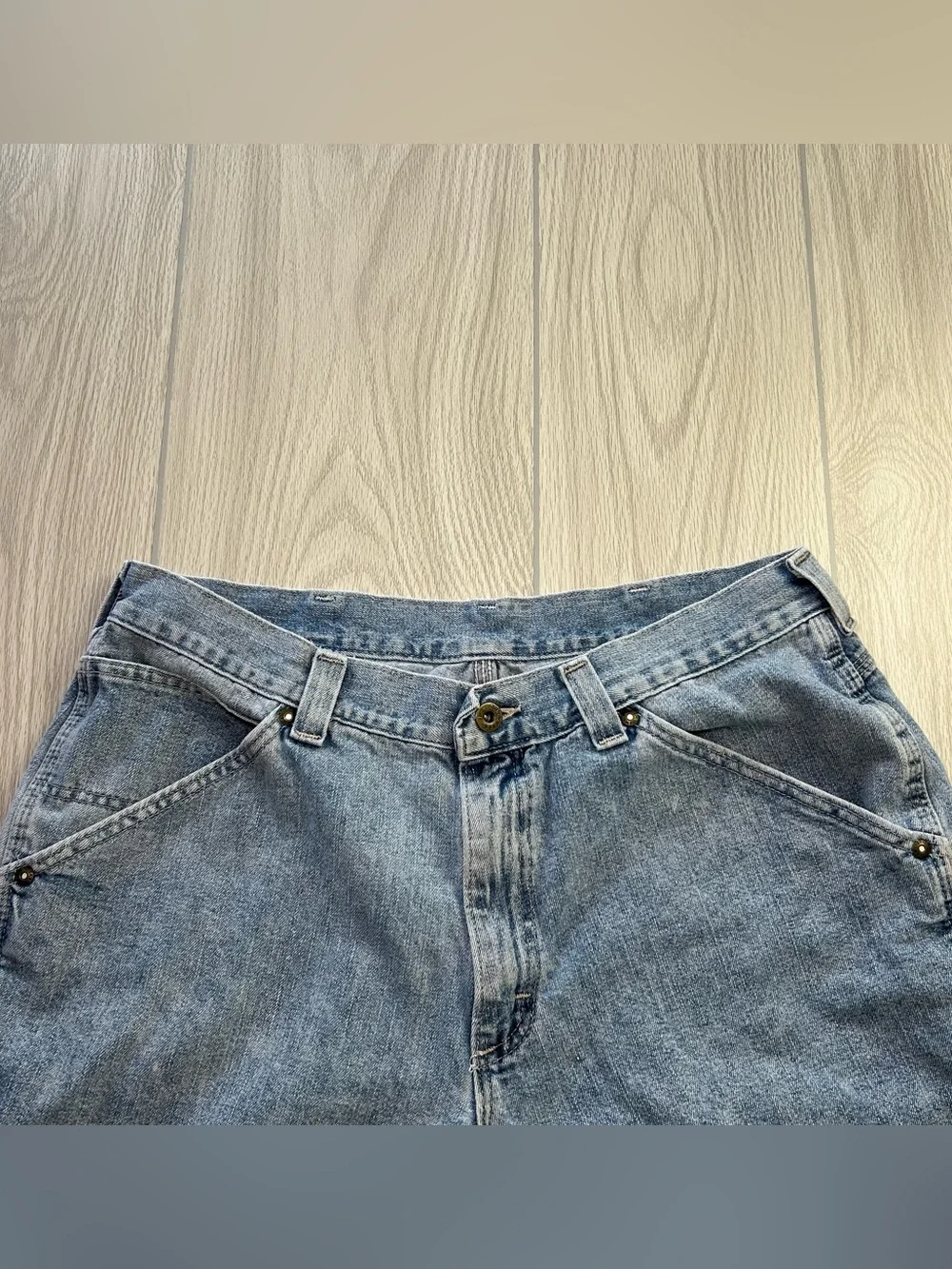 VTG 90s Lee Carpenter Shorts Men’s 34x10 Denim Dungaree Baggy Buddy Lee Approved